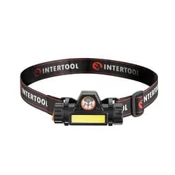 Ліхтар налобний Intertool LB-0309 акумуляторний XPE та COB магнітний 125 лм - мініатюра 2
