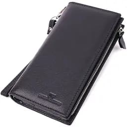 Вертикальний гаманець-клатч унісекс із натуральної шкіри ST Leather 22532 чорний