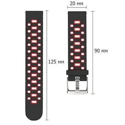 Спортивний ремінець Primo Perfor Classic для годинника Samsung Galaxy Watch 42 мм (SM-R810) Black Red - мініатюра 5