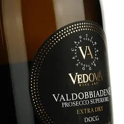 Вино ігристе Vedova Valdobbiadene Prosecco Superiore Extra Dry, біле, екстра сухе, 0,75 л - мініатюра 3