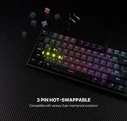Клавіатура механічна ігрова з підсвіткою Fantech ATOM MK-886 Black-Grey, Red switch, Eng/Укр/Рус - мініатюра 4