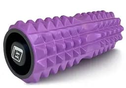 Масажний ролик EasyFit Grid Roller 33 см v.1.2 із заглушками із двох сторін Фіолетовий (EF-2022a-V)