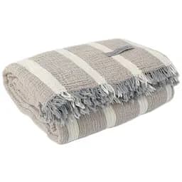 Покрывало Lotus Home Linen muslin beige-lead blue, 240х220 см, бежевое с голубым (svt-2000022307093)