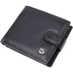 Гаманець чоловічий середнього розміру з натуральної шкіри ST Leather 22473 чорний