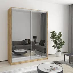 Шкаф-купе двухдверный MebelStar Комбо AL 2 Зеркала 160x45x210 см Дуб тахо (MBS-3529)