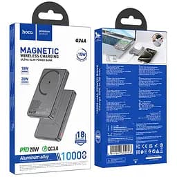 Портативний ЗП Power Bank Hoco Q26A Joy PD20W з БЗП 10000 mAh Metal gray - мініатюра 4