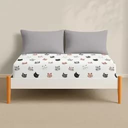Простирадло Cosas на резинці фланель 80х160 playful cats, сірий (Flannel_PlayfulCats_80x160x20) - мініатюра 4