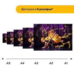 Дерев'яний класичний пазл Зеницу Агацума (Zenitsu Agatsuma), А3, Дерев'яна коробка 200 елементів - мініатюра 2