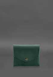 Кожаный кошелек mini 3.0 (кард-кейс) зеленый Crazy Horse