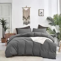 Евро макси постельный комплект серый 250303