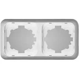 Рамка Brille для выключателя 2 посты монтажная белая Yasemin