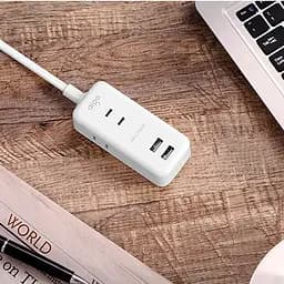 Подовжувач Aigo Power Strip 3 розетки 2 USB 1 m White AC0320 - мініатюра 7