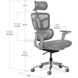 Крісло Mealux S4 Air Fabric Grey ( HF-S4 F/G) - мініатюра 3