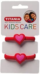 Набір резинок для волосся Titania Серце, 4 см. червоний, 2 шт. (8500 KIDS)