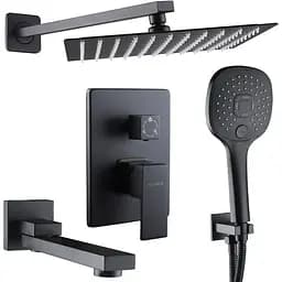 Душова система Globus Lux Smart GLM-305N-BB вбудована на три споживача, поворотний вилив Чорний матовий