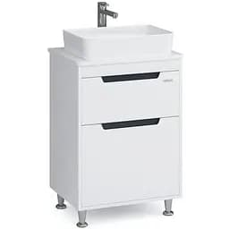 Тумба підлогова Sanwerk Грета 60 Білий з Топ панеллю та умивальником Rapid 50x35 (MV0000904) Білий