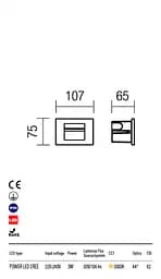 Вбудовуваний вулични світильник INNER AP INC LED/CREE 1X3W IP65 DG 3000K (SQ) (5.1.2) Redo 9636 - мініатюра 3