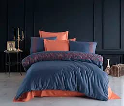 Комплект постільної білизни Dantela Vita Luna brick сатин з вишивкою євро цегляний (svt-2000022328579)