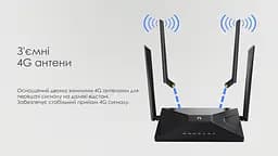 Маршрутизатор Netis MW5360 N300, 4G LTE 1xSIM card slot, 2xFE LAN, 1xFE WAN, 4x зовнішн. ант. - мініатюра 2