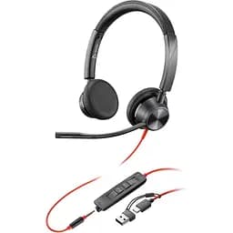 Гарнітура Poly BlackWire C3325 USB-C HS Stereo + 3.5mm Plug + USB-C/A Adapter (8X222AA)