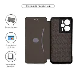 Чехол-книжка для Realme 14T 5G, G-Case, черный, кожаный чехол-книжка из экокожи (PU) и TPU, с магнитом, с подставкой и вместительным кардхолдером, противоударный, защита всего корпуса, ArmorStandart (ARM83908) - мініатюра 3