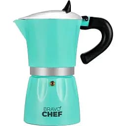 Гейзерна кавоварка Bravo Chef 300 мл блакитна (BC-12100-6)