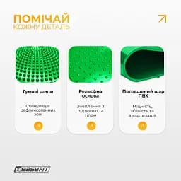 Балансувальна масажна подушка EasyFit зелена з насосом (сенсомоторний масажний диск для тренування рівноваги та масажного впливу) - мініатюра 3