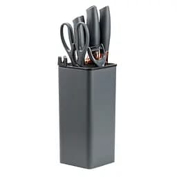 Набір кухонних ножів на підставці з точилом 7 предметів, сірий TS Kitchen HP27476 - мініатюра 4