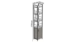 Етажерка 4/34 Ferrum-decor Серії Конект з тумбою 179x34x28 Чорний ДСП Бетон (FRD-104469) - мініатюра 3