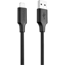 Кабель Proove Striped Silicone USB-A to Lightning 1m Black (CCSS00001101) [133335]