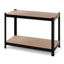 Стеллаж металлический 100x80x50 см ЧЕРНЫЙ 2 полки MДФ (5 мм) БОНА-ПРО