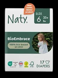 Одноразовые детские подгузники BioEmbrace размер 6, 16+ кг 17 шт. в уп NATY