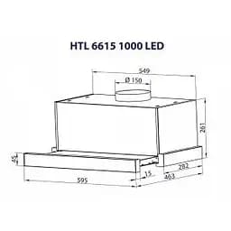Витяжка телескопічна Minola HTL 6615 I 1000 LED - мініатюра 7