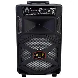 Колонка JT-830-1-2-833-835, пульт, мікрофон, світлодіодне підсвічування, Bluetooth, 41x25x21 см, чорна