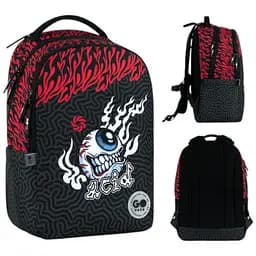 Рюкзак GoPack Teens 135M-4 Чорно-червоний (GO26-135M-4)