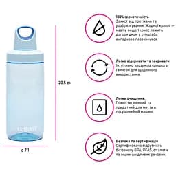 Пляшка для води Kambukka Reno тританова, 500 мл світло-блакитний (11-05026) - мініатюра 5