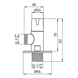 Кран приладовий Kroner KRP Eckventil C301 1/2"х1/2" ЗЗ (CV027381) - мініатюра 3