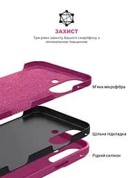 Силиконовый чехол для Apple iPhone 16, ICON2 Case, розовый, противоударный, панель, защита всего корпуса, матовая поверхность Soft Touch, выступает над дисплеем, совместим с защитными стеклами и пленками, с микрофиброй, ArmorStandart (ARM81299) - мініатюра 6