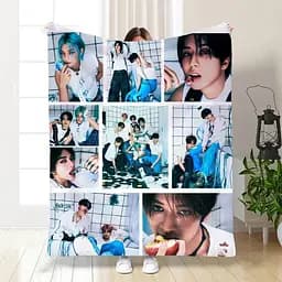 Плед плюшевий подарунковий 3D Stray Kids collage №2 160х200 см