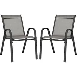 Комплект садових стільців Costway Patio з підлокітниками сірий