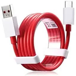 Кабель Dash / Warp Fast Charge 80W / 10A 1m USB на Type-C для OnePLus red - мініатюра 2