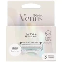Змінні картриджі для гоління Gillette Venus Satin Care For Pubic Hair & Skin жіночі 3 шт. - мініатюра 2