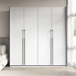 Шкаф для одежды Flamecame в спальню со штангой и полочками на 4 двери FR-20