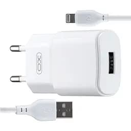 Сетевое зарядное устройство для XO L73 EU 2.4A Single port charger with lightning cable Белый