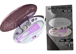 Електрична пилка шліфування з насадками Grunhelm GCR 505 набір для педикюру від батарей АА