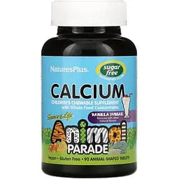Витамины и минералы Natures Plus Animal Parade Calcium Sugar Free 90 жевательных таблеток - ваниль
