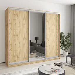 Шкаф-купе трехдверный MebelStar Стандарт AL 2ДСП/Зеркало 230x45x210 см Дуб тахо (MBS-4228)