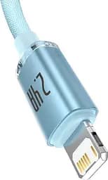Кабель Baseus Crystal Shine Series Fast Charging Data Cable USB to iP 2.4A 2 м Sky Blue (CAJY001203) - мініатюра 2