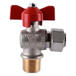 Кран кульовий котловий 1/2″ 301202R кутовий з накидною гайкою Tecnovielle S.p.A.