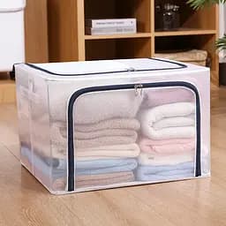 Органайзер для одежды большой прозрачный 50×40×40 см, 80 л, коробка для хранения вещей